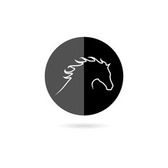 Sticker - Horse head icon isolated on white background