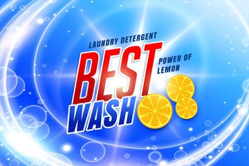 Wall Mural - laundry detergent packaging concept with lemon fresh design