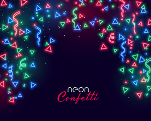 Poster - abstract confetti background in colorful neon glowing style