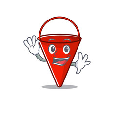 Sticker - Waving fire bucket isolated with the cartoon