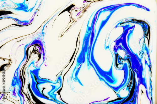 Abstract painting technique Ebru .Turkish style Ebru on the water with acryli...