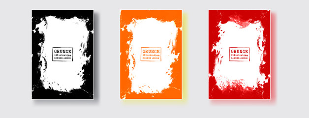 Abstract design. Ink paint on brochure. vector illustration.