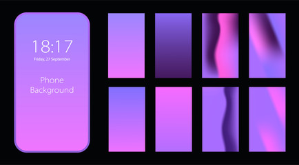Phone gradient background with saturated colors.