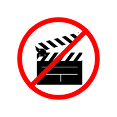 Forbidden cinema icon. Flat style. Isolated on white background. 