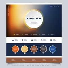 Wall Mural - Colorful Website Template for Your Business with Abstract Header Design