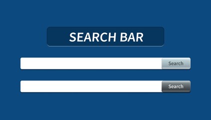 Sticker - set of trendy search bar with falling shadow and volumetric button. vector concept element for web d