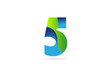 © dragomirescu - 5 blue number green for company logo icon design