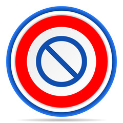 Poster - Access denied round icon, red, blue and white french design illustration for web, internet and mobile applications