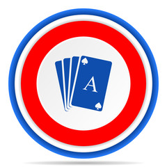 Poster - Card round icon, red, blue and white french design illustration for web, internet and mobile applications
