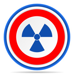 Fototapete - Radiation round icon, red, blue and white french design illustration for web, internet and mobile applications