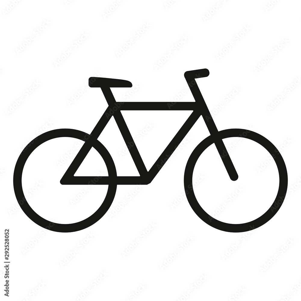 Simple bicycle icon isolated on white background Stock Vector | Adobe Stock