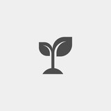 Fototapeta  - Sprout flat vector icon. Shoot flat vector icon. Seedling flat vector icon