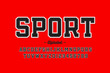 © piai - Sports uniform style font, alphabet letters and numbers
