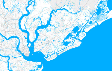 Rich detailed vector map of Mount Pleasant, South Carolina, USA