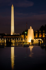 Washington D.C. at night - National Mall with World War II Memorial and Washington Monument