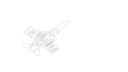 Wall Mural - 3d rendering of multiple view of a fighter jet isolated in white background