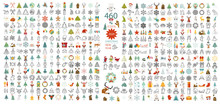 Christmas, New Year Holidays Icon Big Set. Flat Style Collection