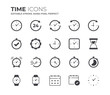 Time and Clock Icons Set. Editable Stroke.