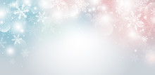 Christmas Background Design Of Snowflake And Bokeh With Light Effect Vector Illustration