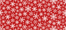 Red Christmas Background With Snowflakes. Vector