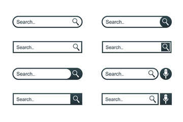 Aufkleber - Set search bar web page internet browser button, search box template isolated – stock vector