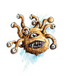 Vector illustration with Hand draw dnd beholder