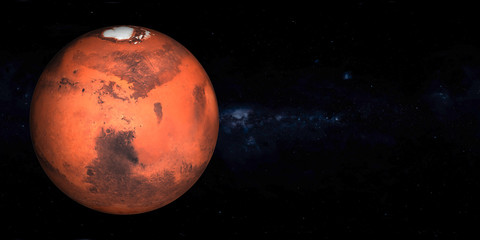 Wall Mural - mars planet of solar systemin the space near the milky way far galaxy. elements of this image were f