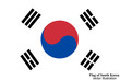 © innabelavi - Happy South Korea day background. Bright button with flag of South Korea. Banner illustration with flag. Vector illustration.