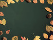© Tierney - Autumn leaf border frame from above - flat lay