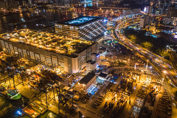 Wall Mural - Kwai Tsing Container Terminals from drone view