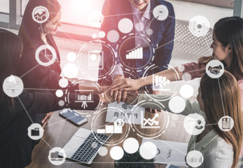 Data Analysis for Business and Finance Concept. Graphic interface showing future computer technology of profit analytic, online marketing research and information report for digital business strategy.