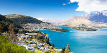 Queenstown View On A Sunny Day In New Zealand