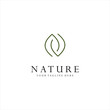 Monogram Letter N Leaf Logo Nature Logos Stock Illustration . Simple Letter N Organic Logo Design Natural 
