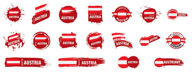 Wall Mural - Austria flag, vector illustration on a white background