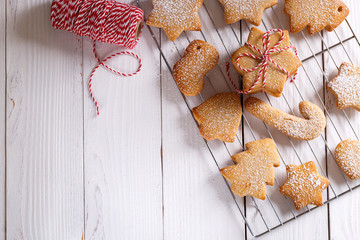 Wall Mural - Home made Christmas shortbread cookies