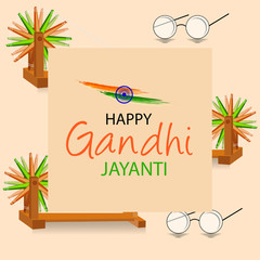 Canvas Print - Happy Gandhi Jayanti