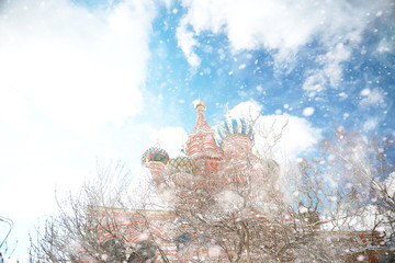 Winter landscape in the Russian capital Moscow