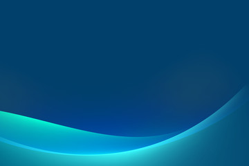 Wall Mural - abstract light blue green curve graphic on dark background, copy space composition.