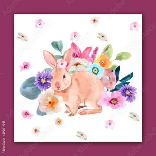 Rabbit and Flowers