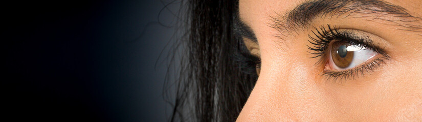 super macro shot of human eyes