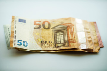 Wall Mural - Closeup Euro Money Banknotes