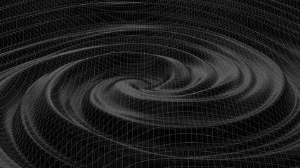 Wall Mural - slowly moving dark surface. infinity loop 3d animation. suitable for technology themes