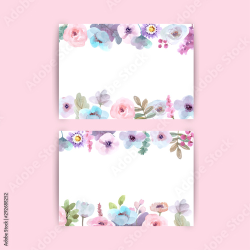 frame flowers with watercolor