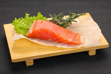 Piece of raw salmon