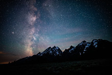 Grand Teton Mountains Silhouetted By The Milky Way