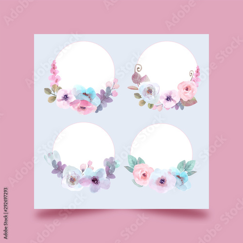 vectors, flower wreath for design