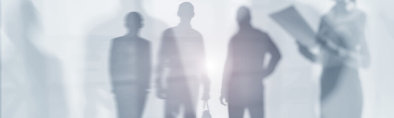 Wall Mural - Double Exposure Business Abstract Image. Website Header Banner.