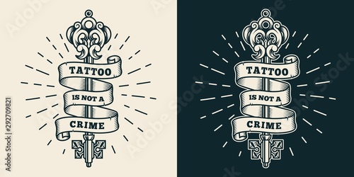 Vintage tattoo studio badge