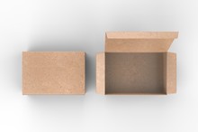Blank Pinch Lock Paper Box For Branding. 3d Render Illustration.
