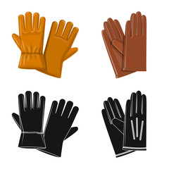 Poster - Vector illustration of glove and winter symbol. Collection of glove and equipment stock symbol for web.